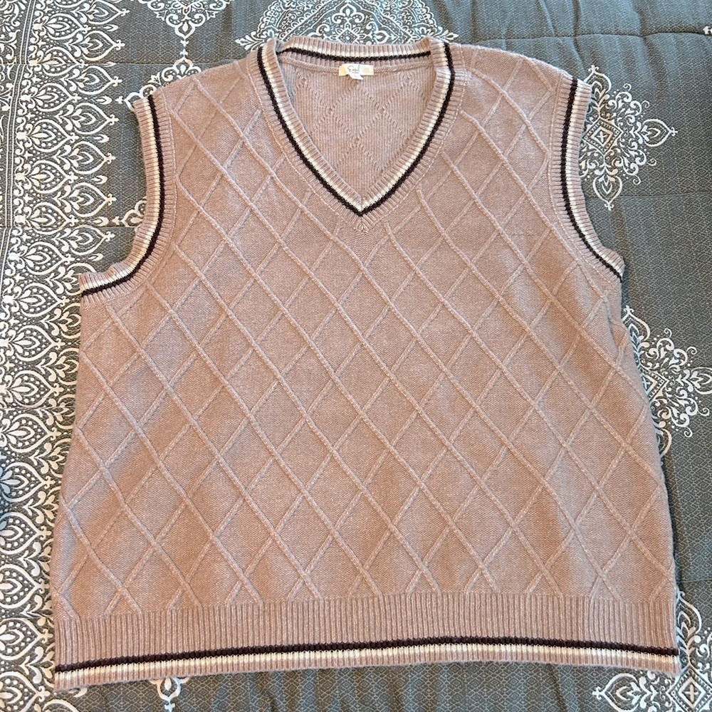 Easel Tan V-Neck Sweater Vest